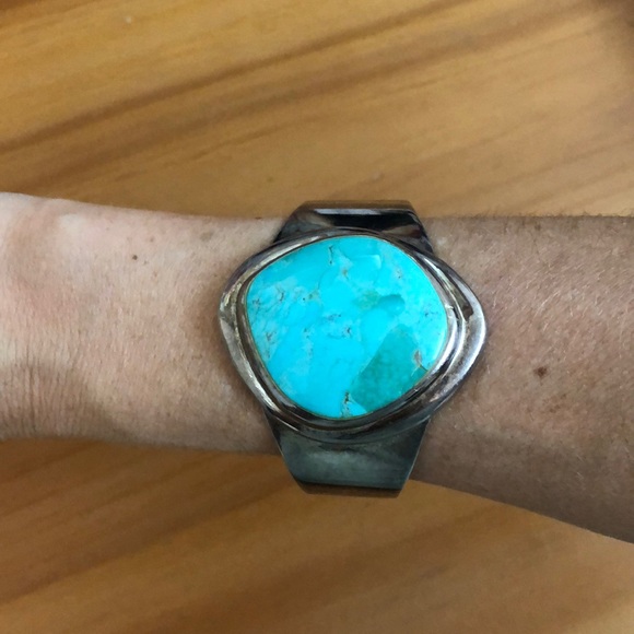 Turquoise & Sterling Silver Bangle - Picture 3 of 5